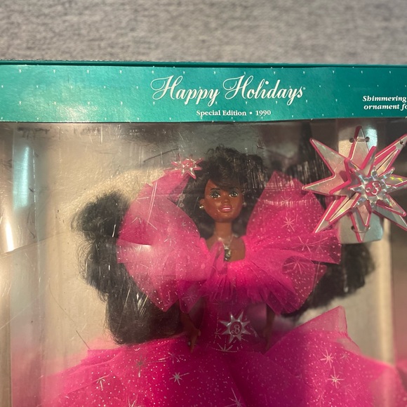 Mattel Barbie 4543  1990 Happy Holidays African American Doll Vintage - Picture 9 of 10